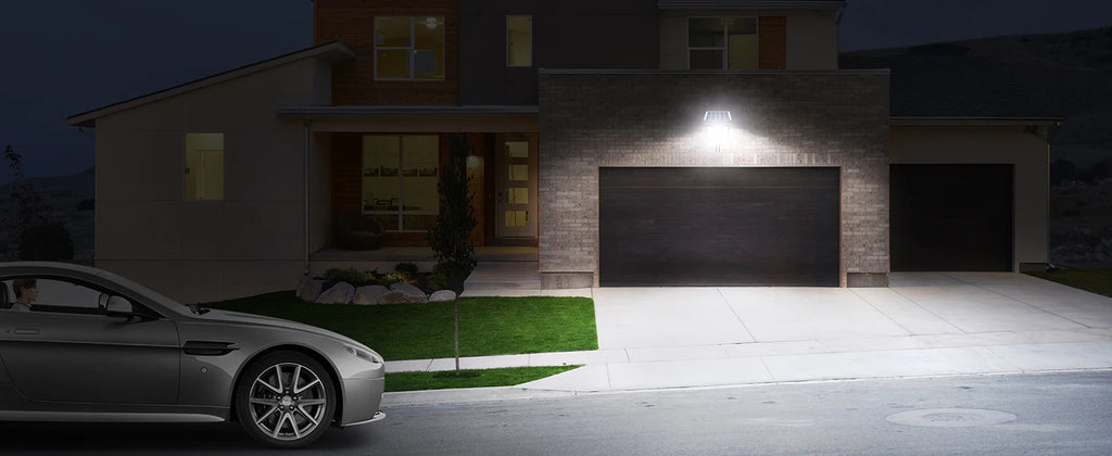 Intelamp 12500 Mah 3000 Lm Outdoor Solar Street Lights Larger Solar Panel Two Motion Sensors for Garden Courtyard Walk Garage