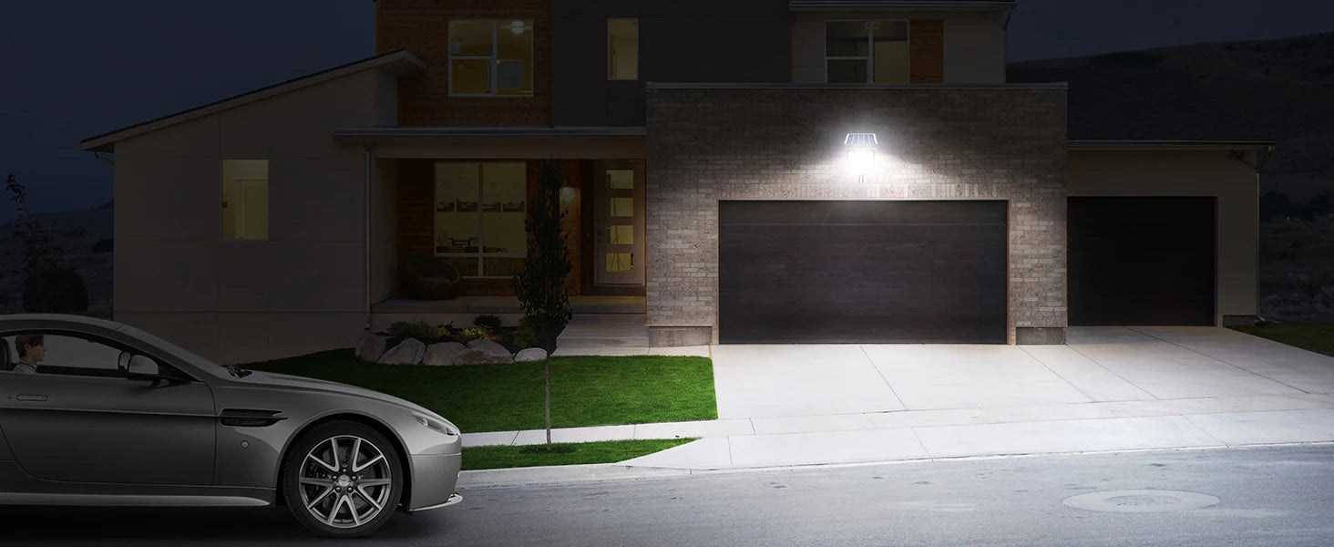 Intelamp 12500 Mah 3000 Lm Outdoor Solar Street Lights Larger Solar Panel Two Motion Sensors for Garden Courtyard Walk Garage