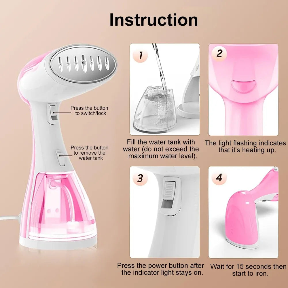 Tidesmit Portable Handheld Clothes Steamer 1500W 300mL