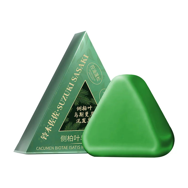 Usman Grass Platycladus Herbal Shampoo Soap Natural Hair Loss Treat Strengthens Roots Controls Oil Cleanses Scalp Hair Growth