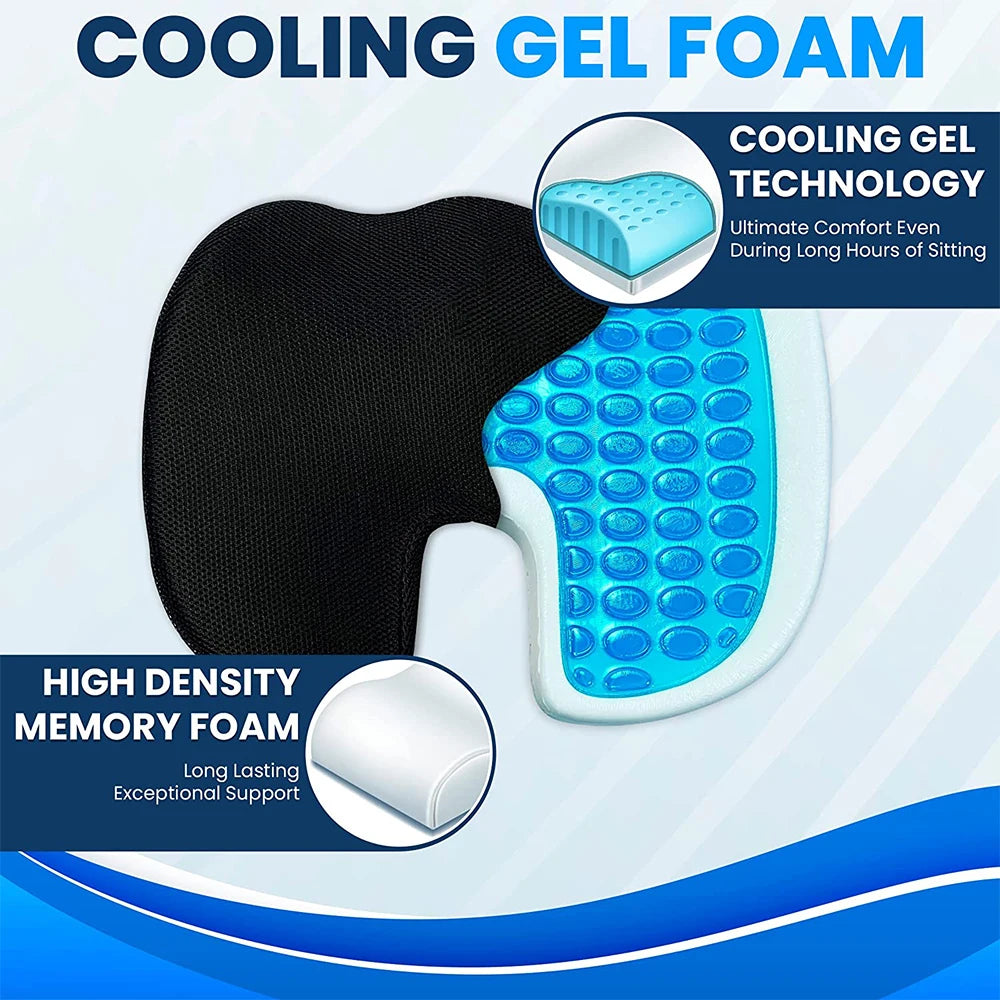 Gel Seat Cushion for Office Chair - Ergonomic Orthopedic Tidesmit Massage Cushion Tidesmit
