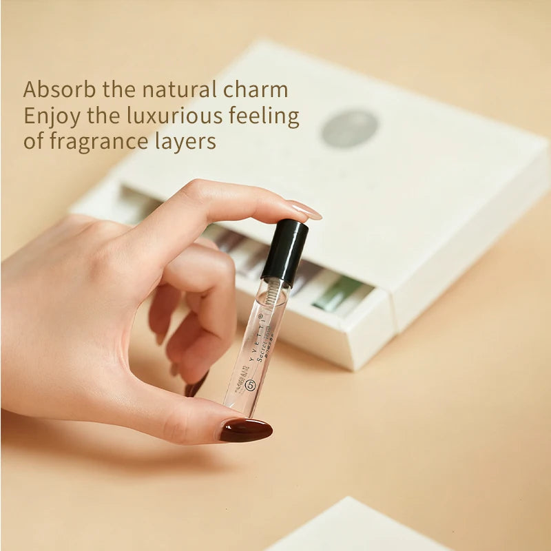 HOPE CHRISTINE Love Series 6pc EDT sample set. Long-lasting women’s fragrance in slim clear vials. Ideal gift set.