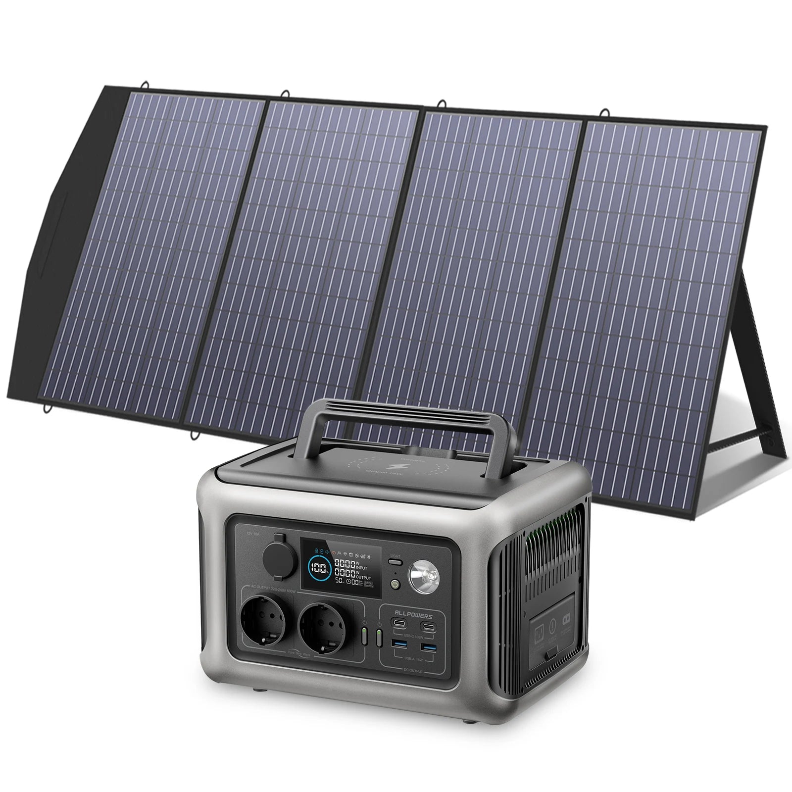 Allpowers 299Wh 600W Portable Solar Generator | LiFePO4 Power Station R600 with 200W Tidesmit