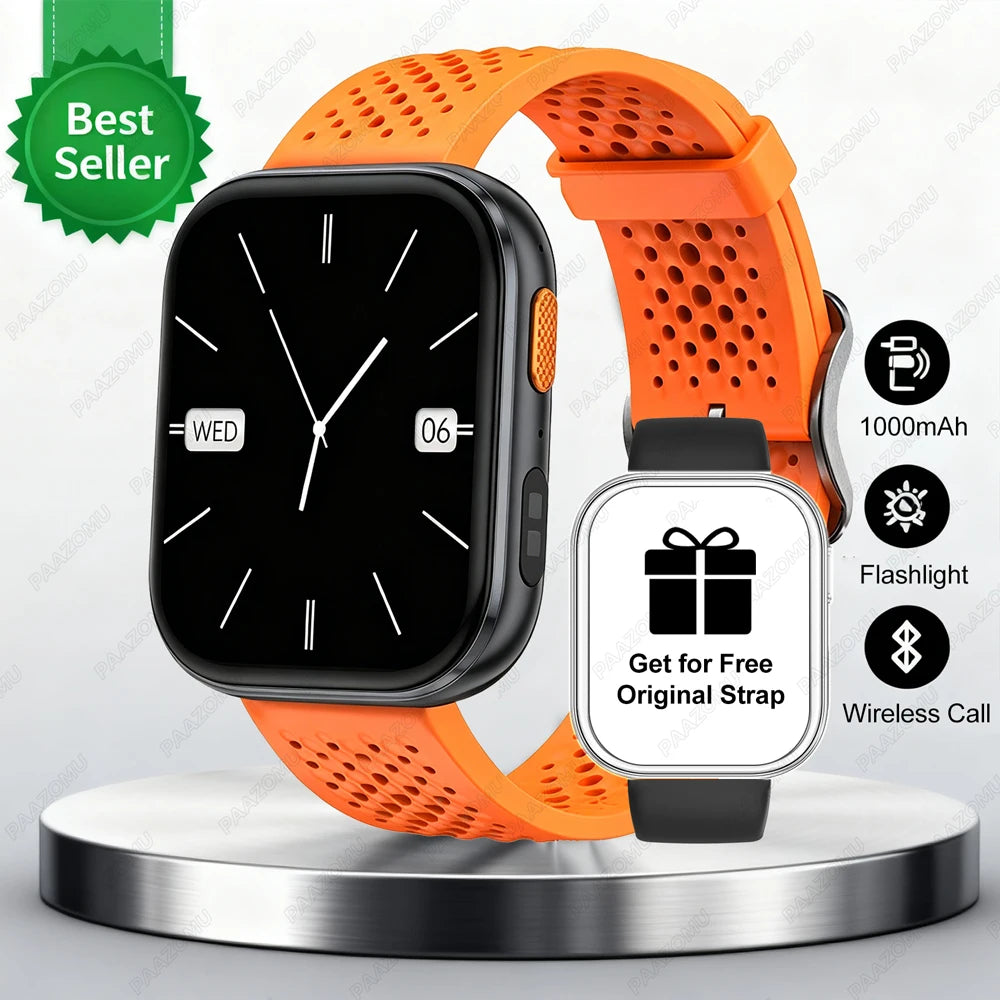 New Smart Watches Men 1000mAh Battery Heart Rate Sleep Monitor Bluetooth Call IP68 Waterproof Smartwatch Women For Android iOS