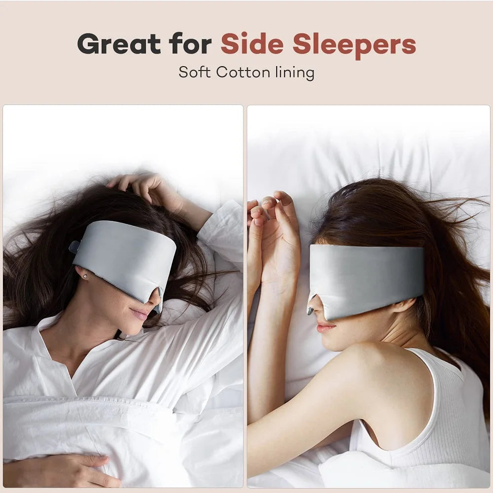 100% Mulberry Silk Sleep EyeMask+Sponge Earplugs,Sleep Mask Adjustable Headband Blocking Light Eyepatch for Travel&Nap Sleep