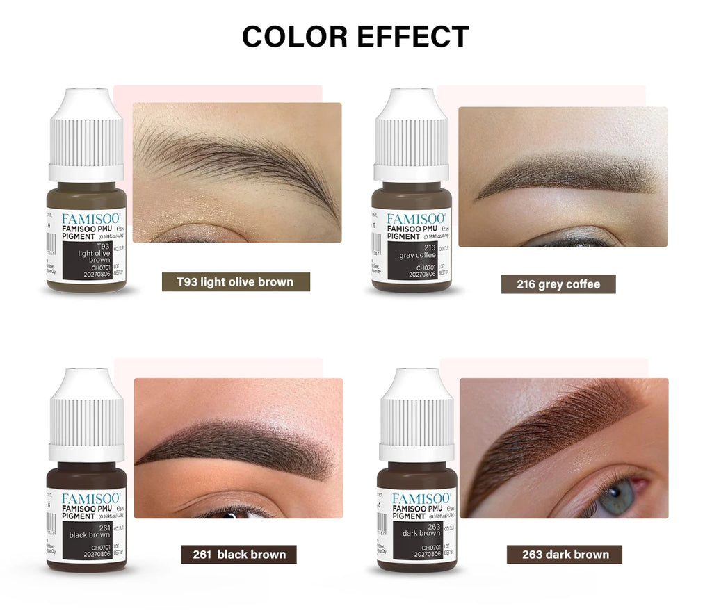Eyebrow Tattoo Ink - Professional 5ml Microblading Pigment for PMU Machines Permanent Makeup Machines Tidesmit