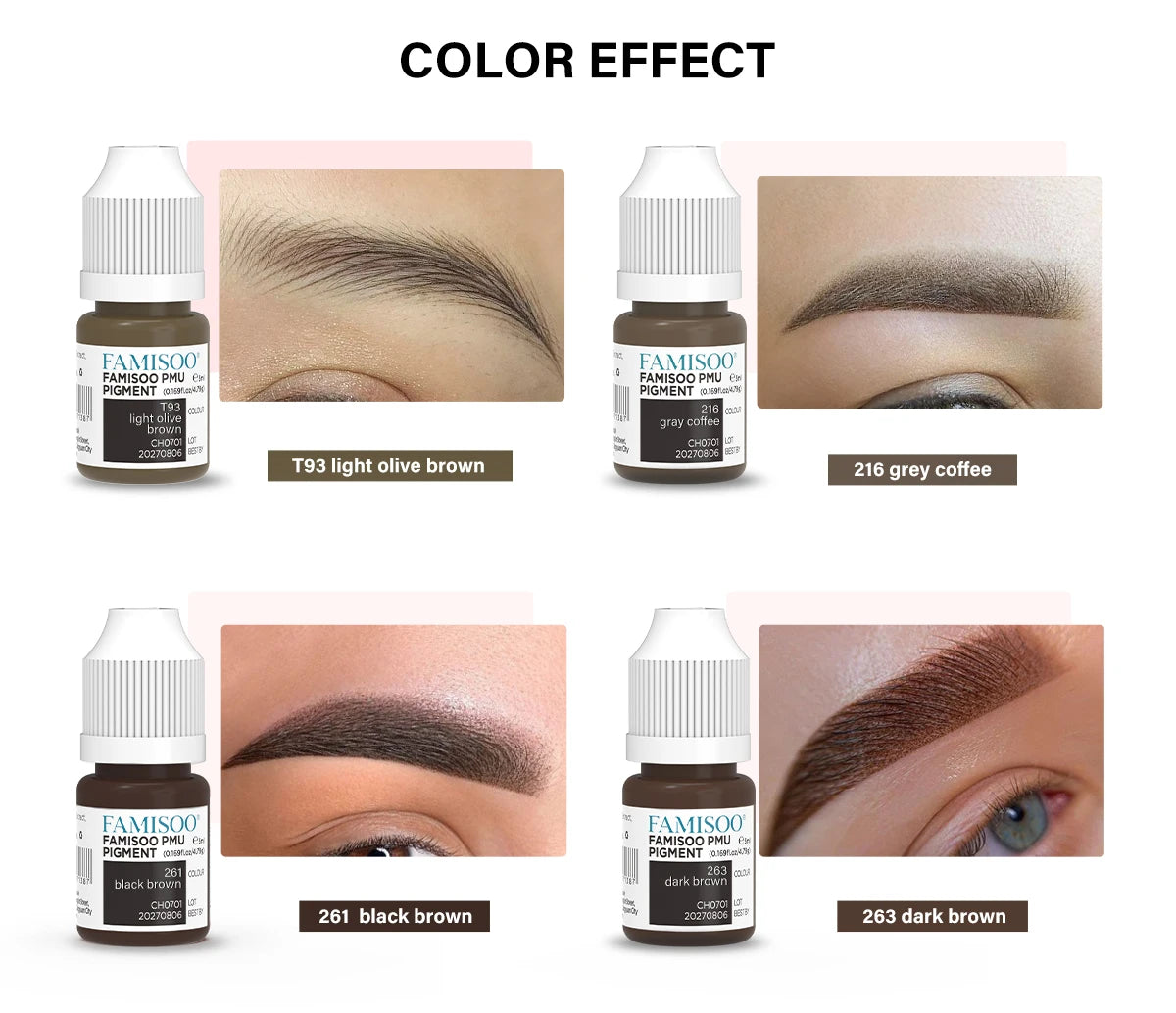 Eyebrow Tattoo Ink - Professional 5ml Microblading Pigment for PMU Machines Permanent Makeup Machines Tidesmit
