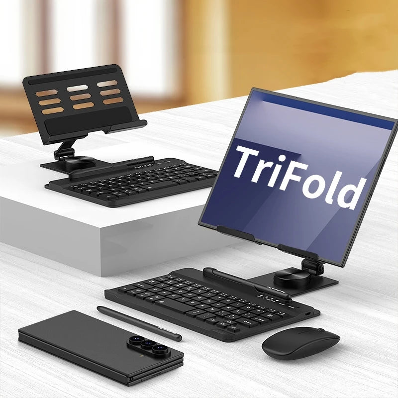 Wireless Keyboard and Mouse for Samsung Galaxy Z Fold Set - Navy/Black/Silver Tidesmit