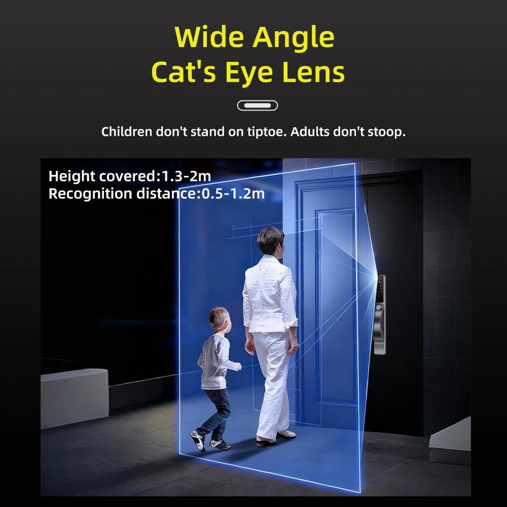 3D Face Recognition Digital Door Lock Unlock Smart Lock With Camera FIngerprint Password Unlock Keyless Electronic Door Lock