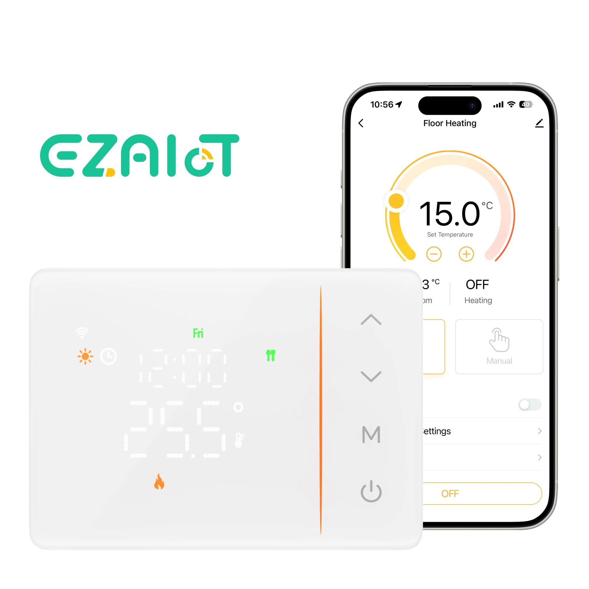 Tuya smart battery powered wifi thermostat gas boiler switch heating/cooling programmable remote control support alexa google