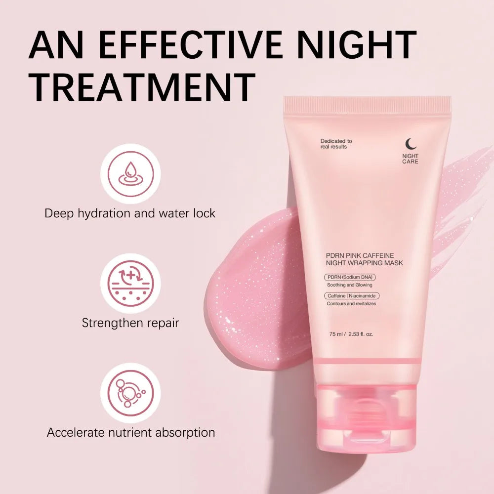 Tidesmit Korean Night Collagen Sleep Mask texture close-up for firming skin and achieving glass-like beauty results