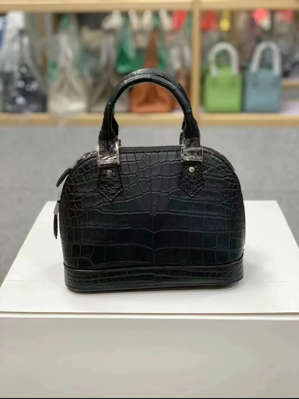 2024 New Luxury Crocodile Skin Lady's Handbag Fashion Genuine Leather Women Bag Large Capacity Shell Bag 45