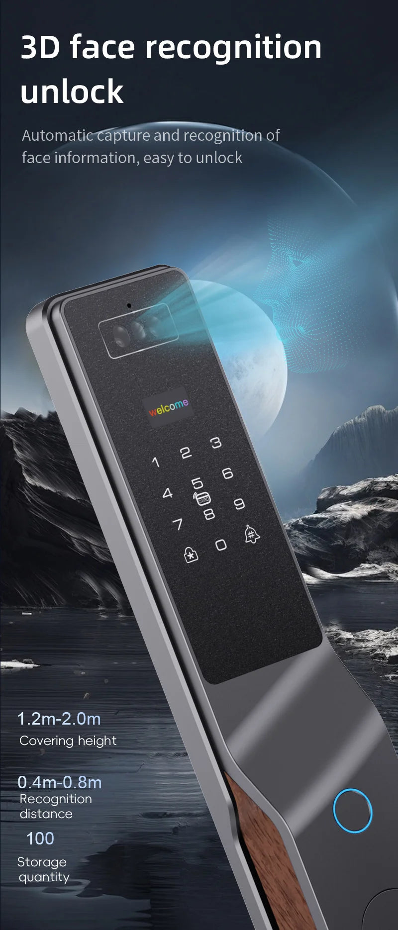 Tuya Smart Lock With Camera, Password, And Facial Recognition Unlocking - Remote Unlocking Smart Intelligent Lock