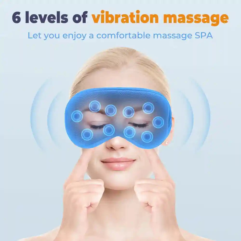 Heated Eye Massager with 3 Temp Levels - Rechargeable Blue Device Eye Massage Instrument Tidesmit