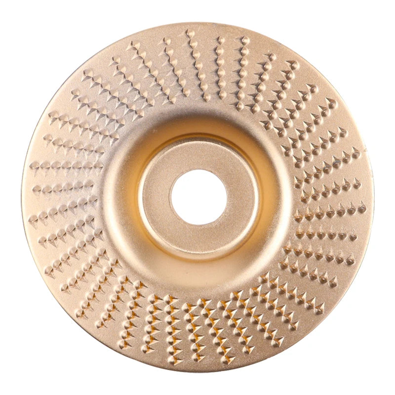 5-Piece Wood Carving Disc Set, Compatible with 100-Type Angle Grinder, Wooden Grinding Wheel Discs, 3 Grinding Discs + 2 Angle Grinder Pressure Plates, Tool Accessories