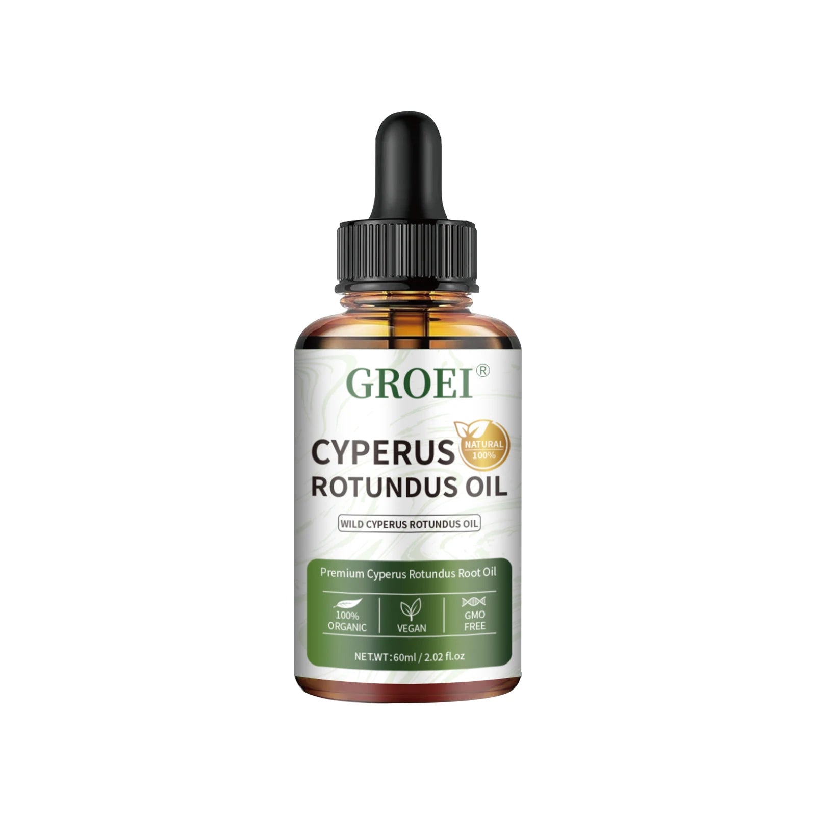60ml Natural Organic Cyperus Rotundus Oil for Hair Growth Reduction, Post-Shave Care, Vegan & Non-Irritating Skin Moisturizer