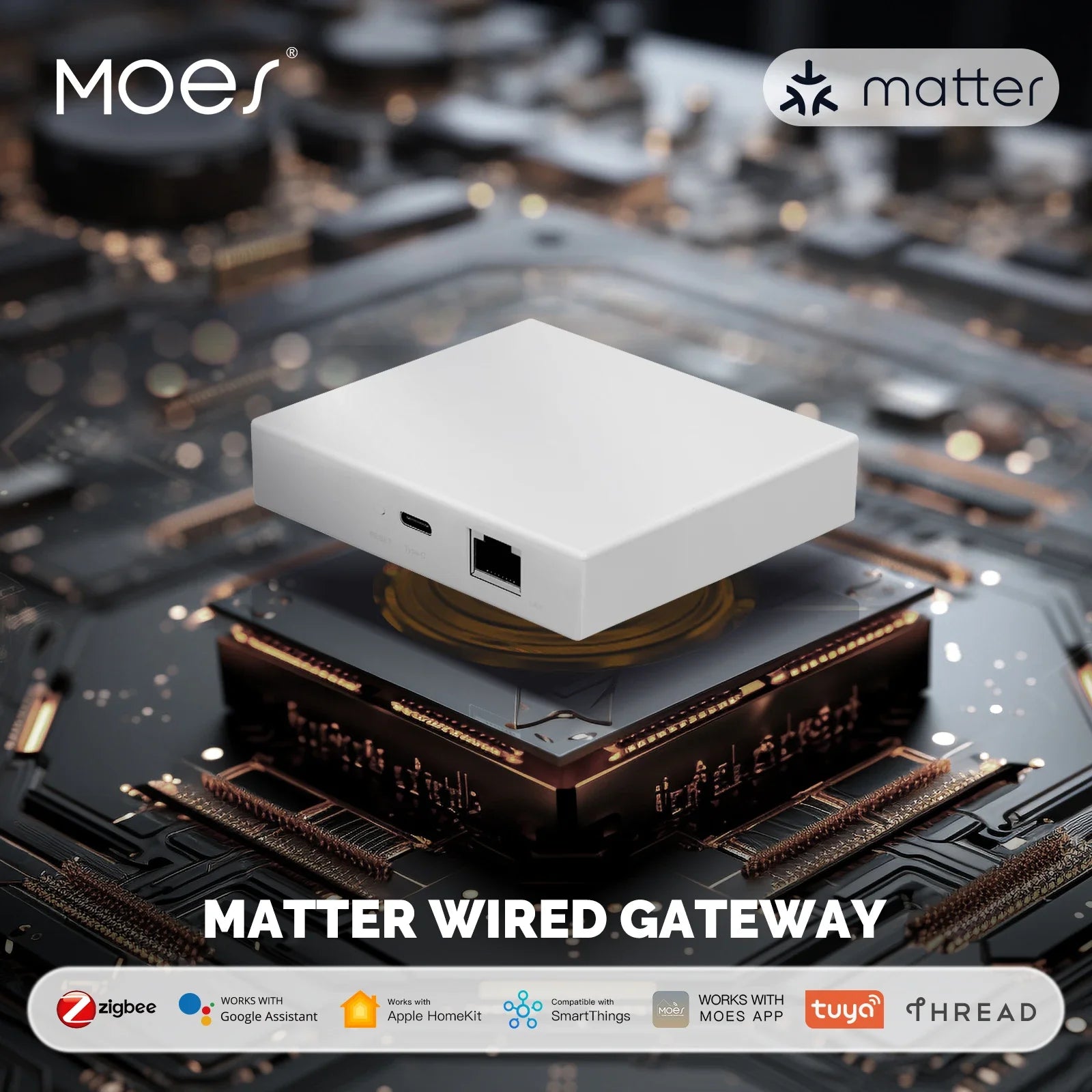 Matter Smart Home Gateway Hub: Zigbee WiFi Bridge for Alexa and Google Home Tidesmit
