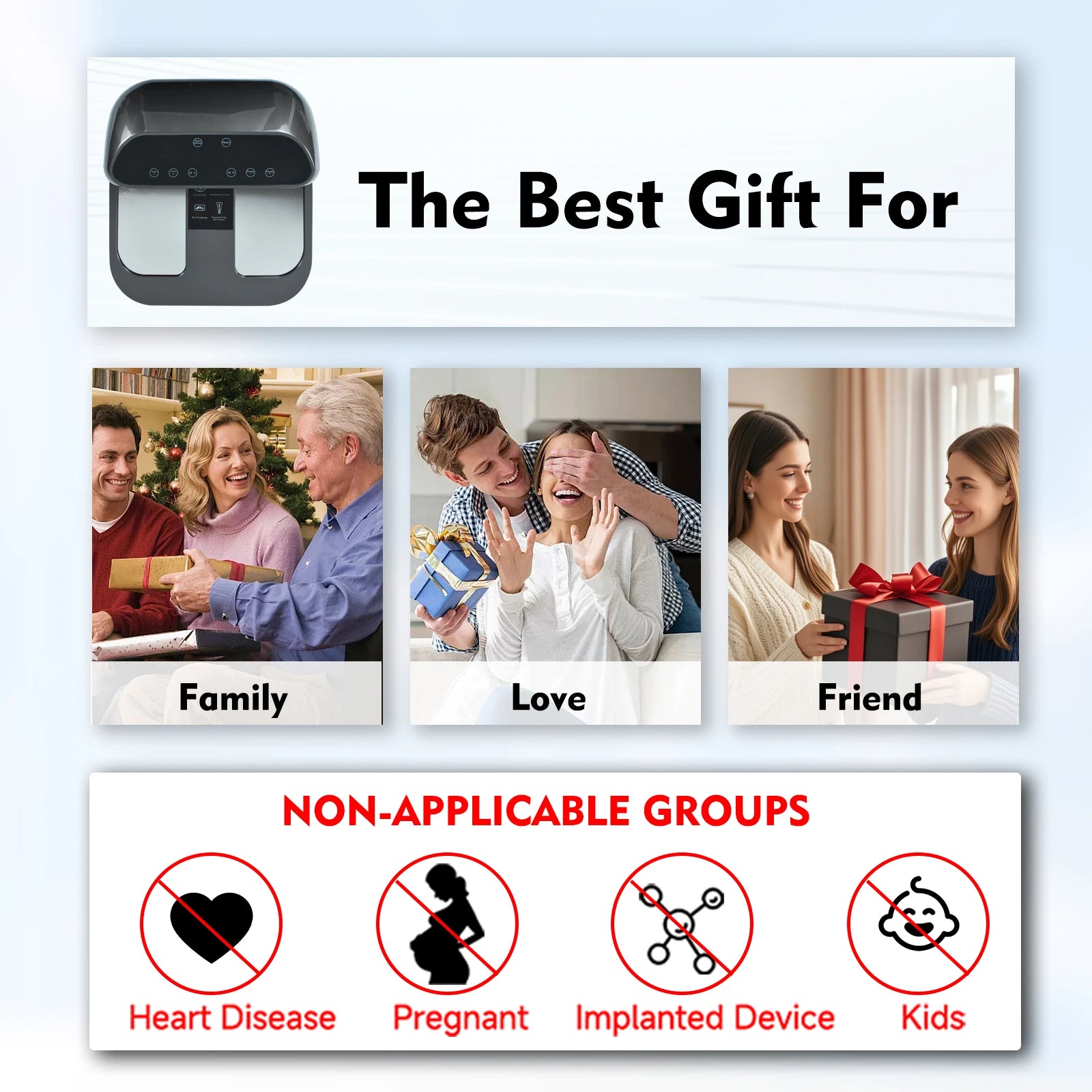 Terahertz Foot Massager: Light Wave Therapy Device for Pain Relief Relaxation Treatment Tidesmit