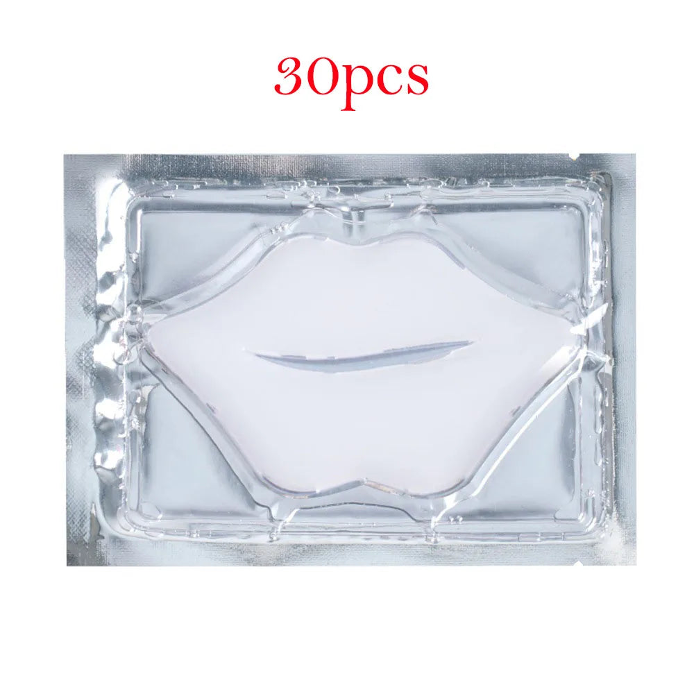 Crystal Collagen Lip Mask - 30 Pack Intensive Moisturizing Lip Treatment Lip Care White 30pcs Tidesmit