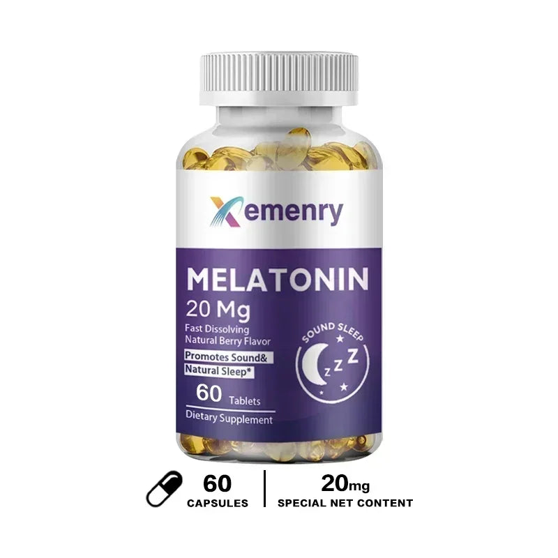 Melatonin Capsules - Sleep Dietary Supplement, to Promote Sleep Quality, Help Deep Sleep