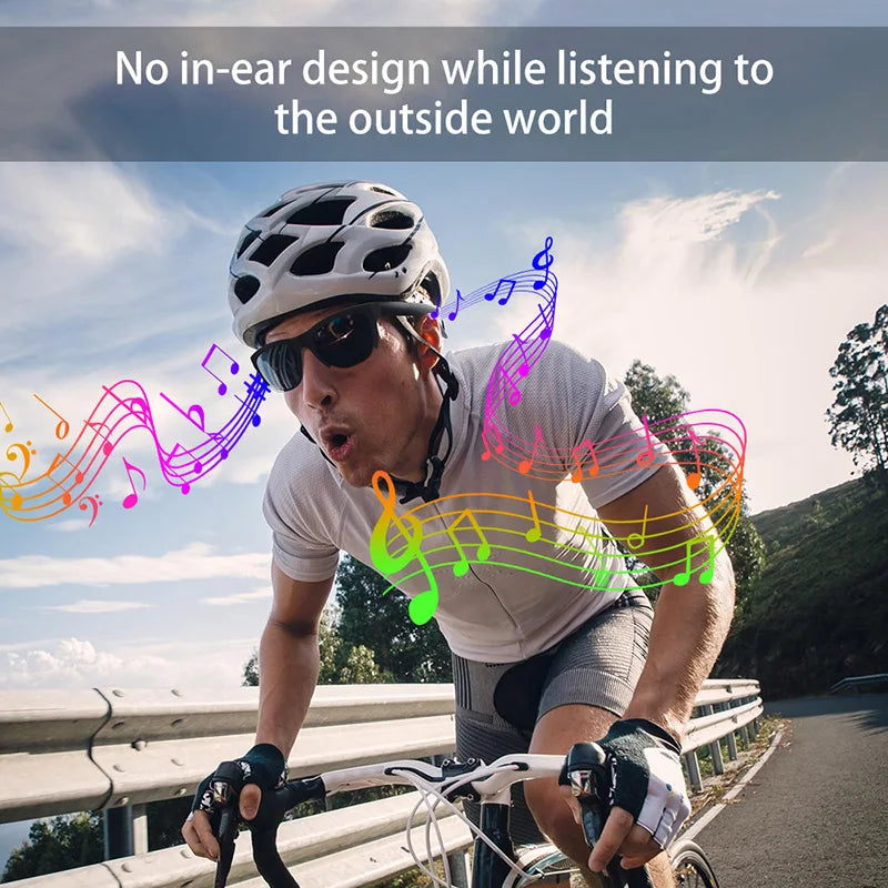 Smart Bluetooth Audio Sunglasses - Wireless Hands-Free Spatial Audio Black Tidesmit