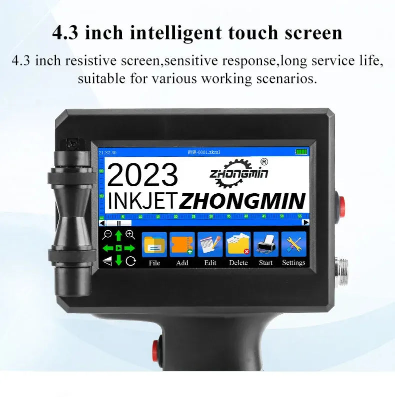 ZM-Z20 25.4mm Handheld Inkjet Printer for Text QR Barcode Batch Number Logo Date Label Coding Machine Portable Mini Printer