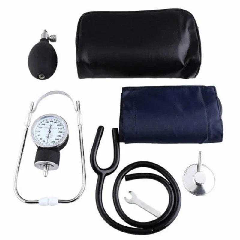 JUSTLANG Medical Manual Blood Pressure Monitor BP Cuff Upper Arm Aneroid Sphygmomanometer Tonometer Meter Tester Device