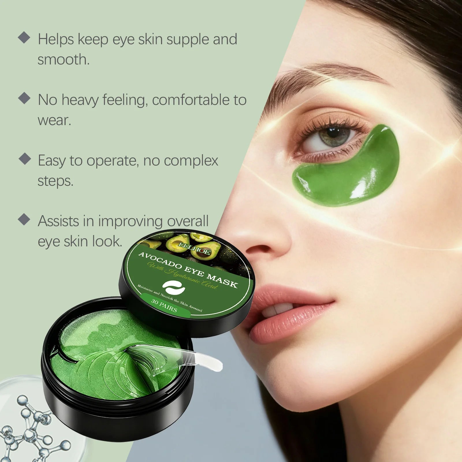 Hyaluronic Acid Eye Mask Anti Dark Circles Remove Eye Bags Improves Dullness Moisturizing Hydrating Eye Patches