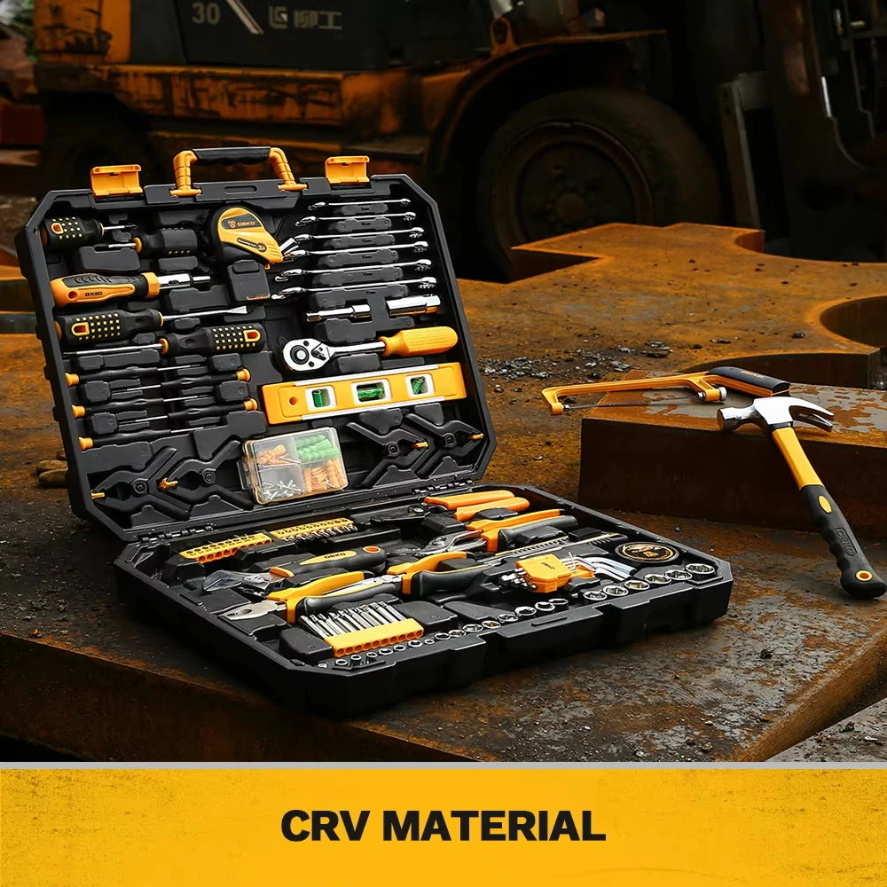 DEKO 100 pieces and various quantity multifunctional woodworking tools with including socket torque wrenches and hammer knives