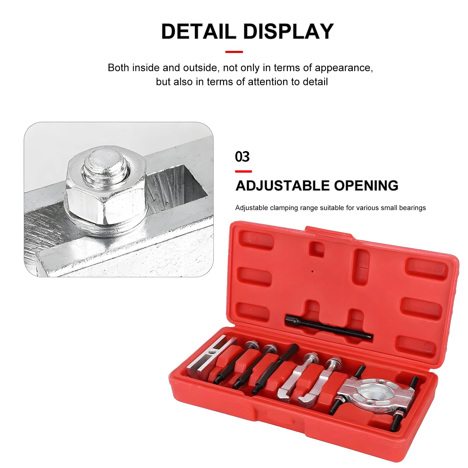 Podofo 9Pcs Bearing Puller Set Mini Bearing Separator 2 Jaw Remover Tool Kit Splitter With Extension Rods Forcing Screw For Car Wheel Hub Axle Pinion Gear Pulley Removal