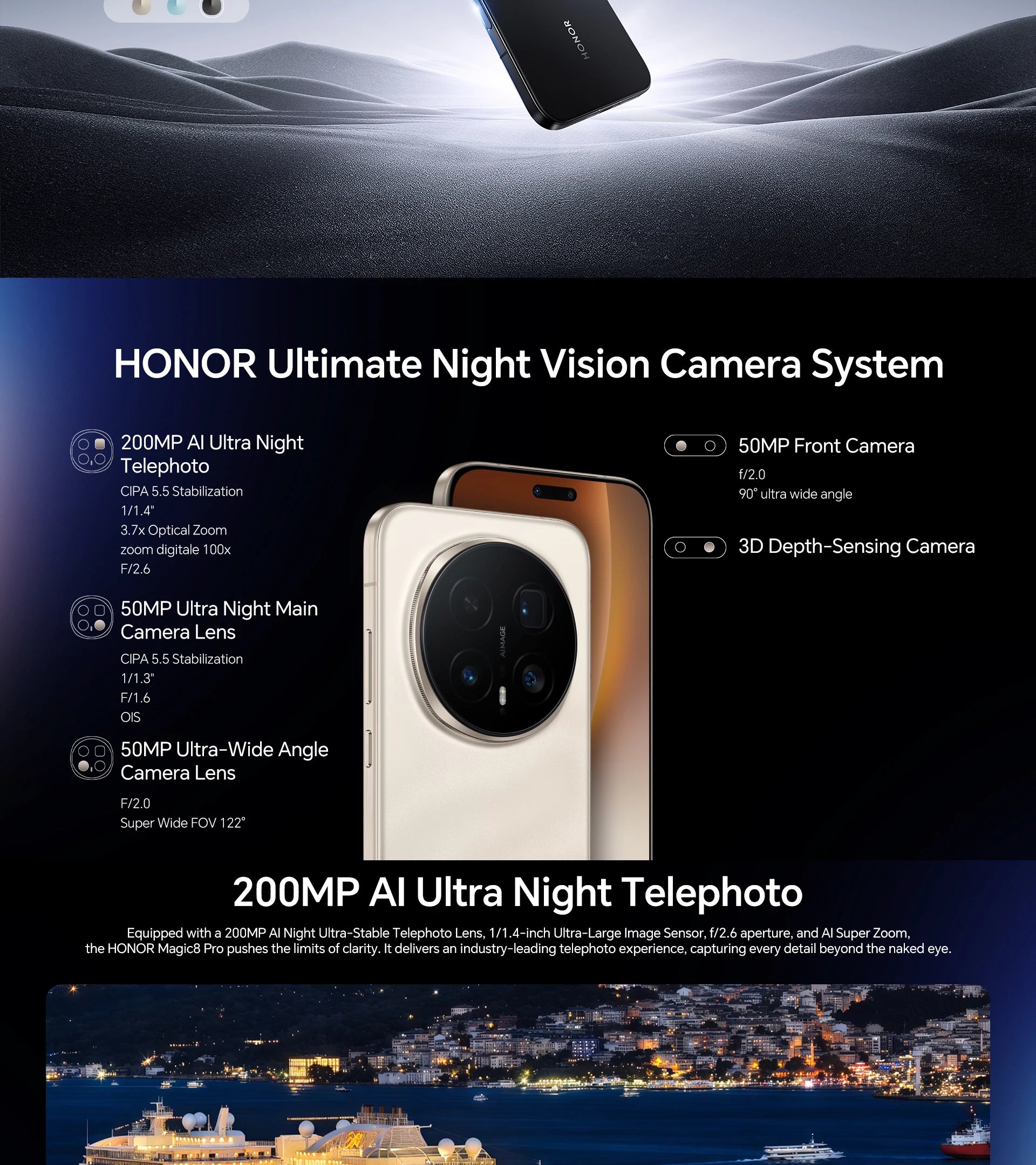 EU Version Honor Magic 8 Pro 5G Smartphone Snapdragon 8 Elite Gen 5 200MP AIMAGE 6270mAh 100W 6.71''OLED NFC eSIM HONOR