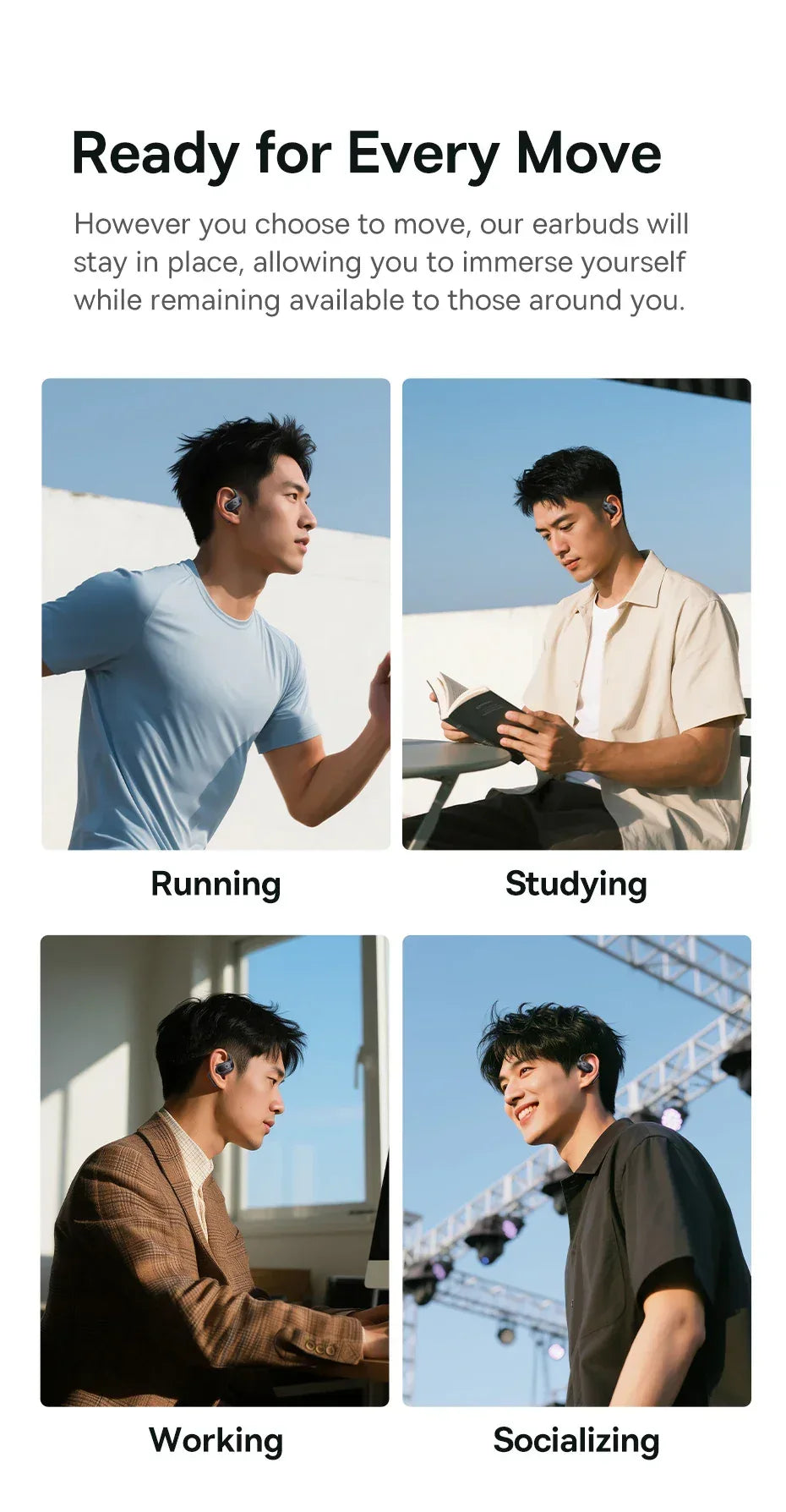 Baseus Eli 2i Fit Open-Ear Earphones True Wireless Bluetooth 6.0 Ear Hooks Headphones IPX5 Waterproof Sports Earbuds Bass Boost Tidesmit