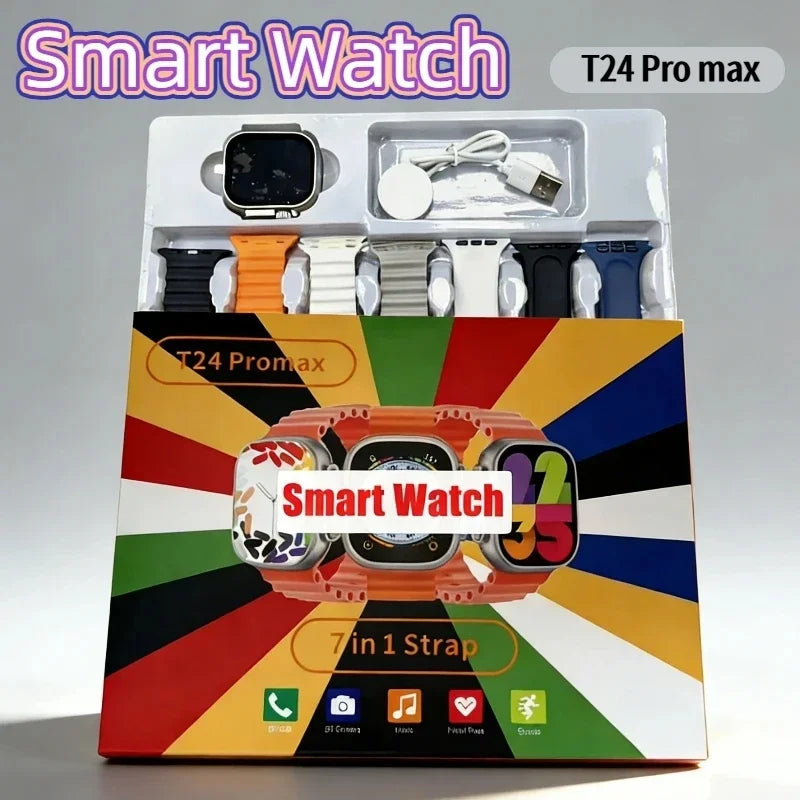 New Fashion Smart Watch Bluetooth Call Man Woman Heart Rate Health Monitoring Sports Waterproof Smartwatch 7 in 1 Straps Watch