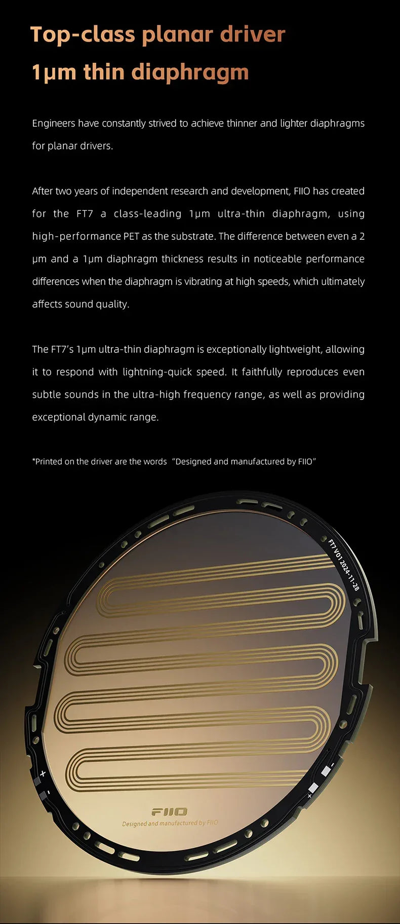 FiiO FT7 Open-Back Planar Headphones 106mm Driver | Tidesmit Tidesmit