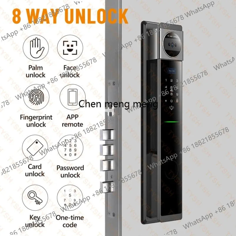 Face Real-time Intercom Smart Door Lock Biometric Electronic Security Camera Intelligent Fingerprint Password Key Unlock