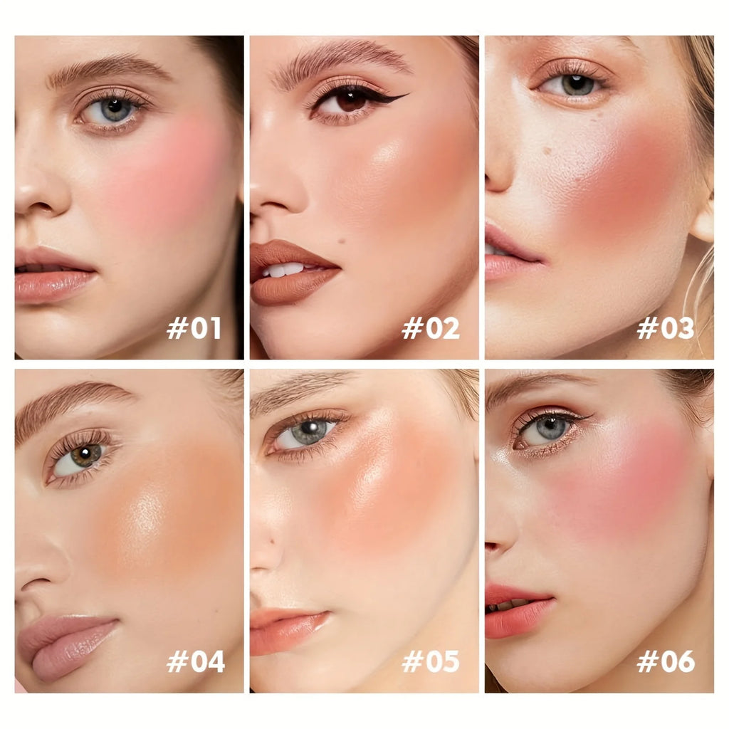Tidesmit 6 colors waterproof blush cream shade swatch for long-lasting multi-use face makeup