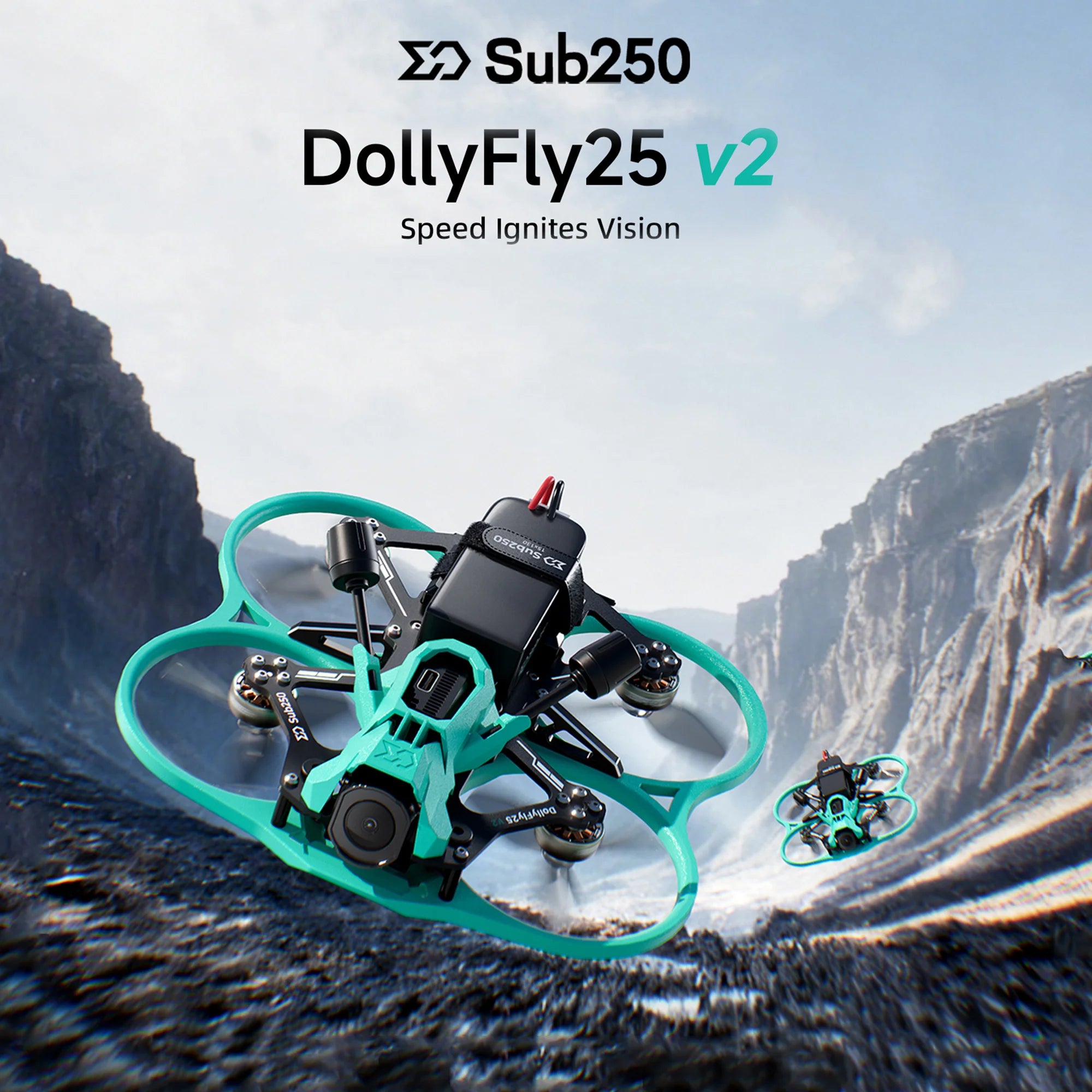 2.5 Inch CineWhoop FPV Drone with 4K 120fps Camera and GPS Tidesmit