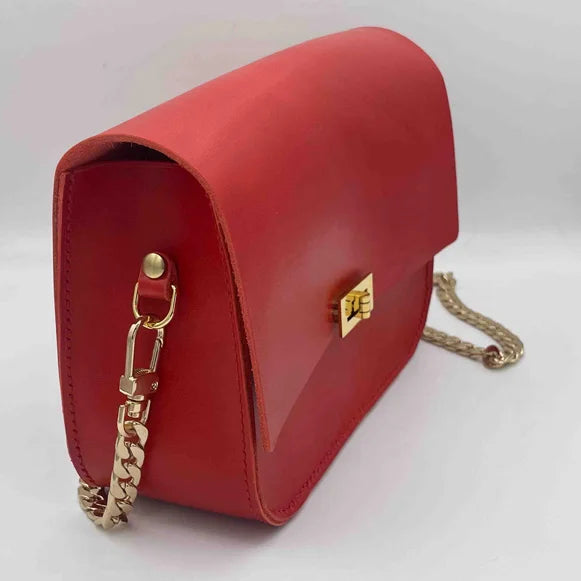 CHOU Shanghai High-end Women's Genuine Leather Handmade Single Strap Shoulder Bag with Metal Lock Custom Logo Portfolio