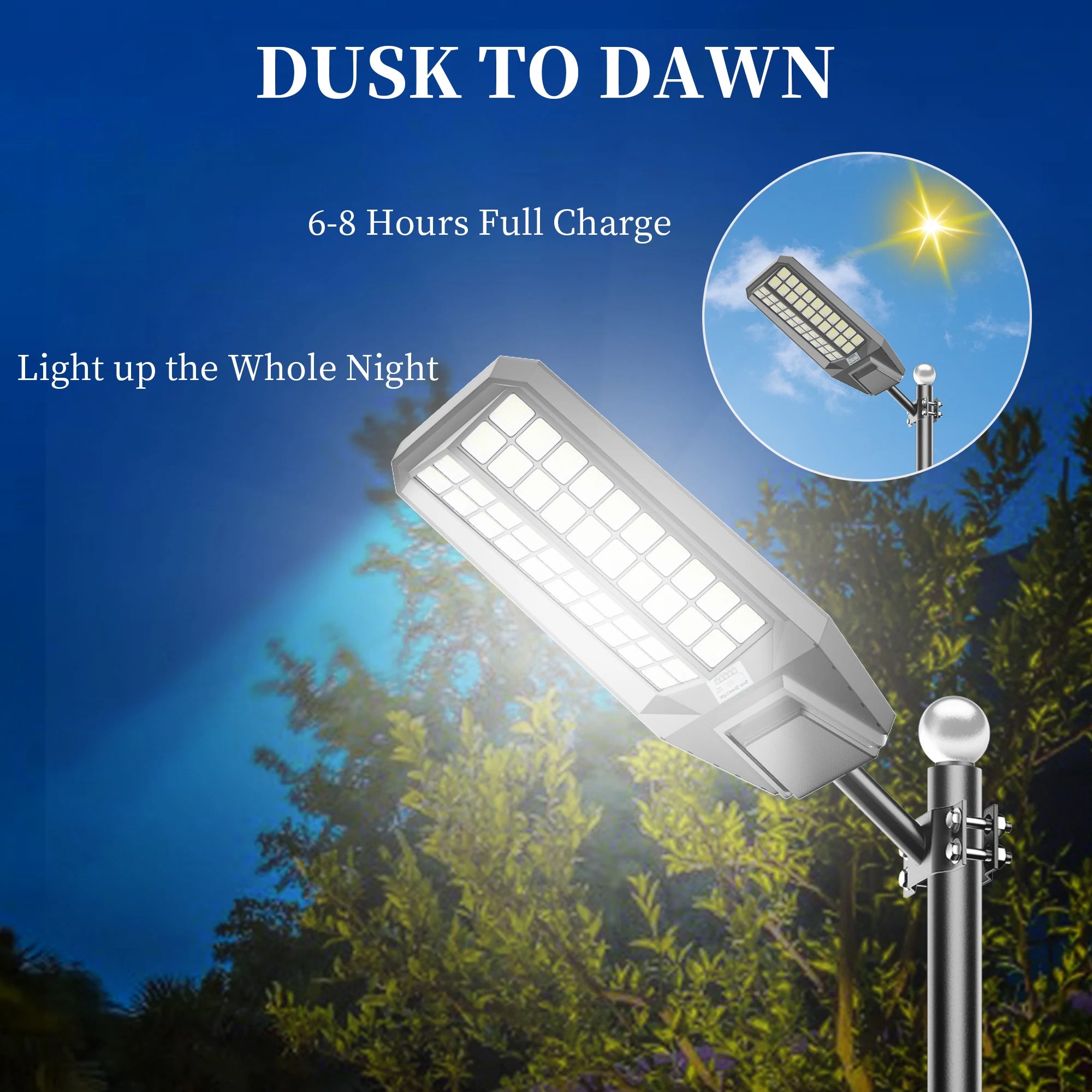 Ship from Local Warehouse 9000W Large Super Bright Outdoor Solar Light,  Waterproof LED Flood Lamp, Energy Saving with Motion Sensor & Remote Control, Easy Installation for Parking Lot, Yard, Patio, Garden and Street Lighting