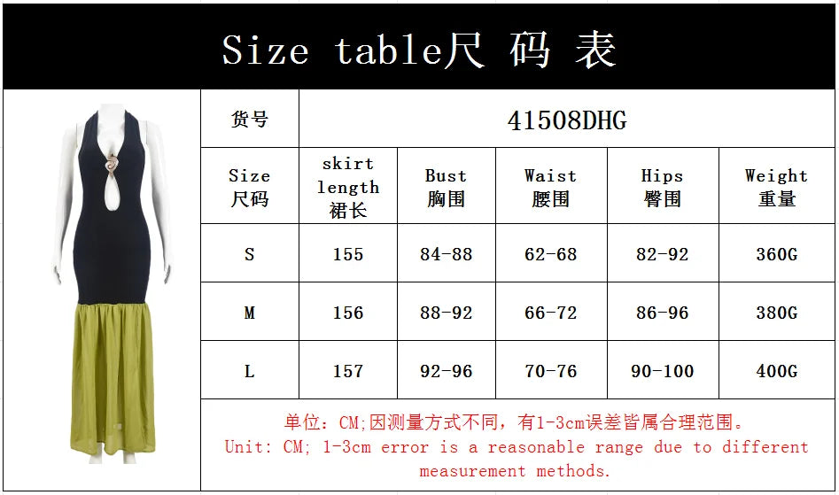 Kliou Halter Patchwork Maxi Dress Women Elegant Contrast Colors Draped Backless Low Neck Sheath Robe Mujer High Street Vestidos