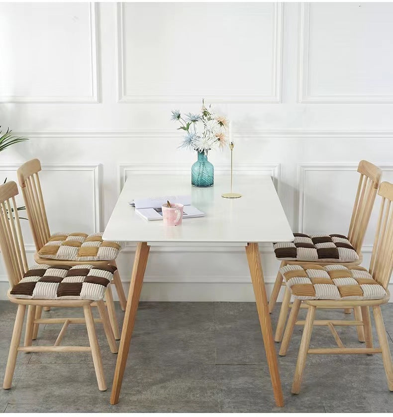 Corduroy Cushion Office Chair Cushion Plaid Thickened Student Dining Chair Cushion Bedroom Bay Window Tatami Sofa Floor Cushion