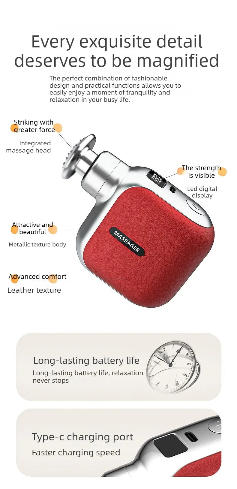 Portable Fascia Gun: Rechargeable Deep Tissue Muscle Recovery Massager Fascia Gun Tidesmit