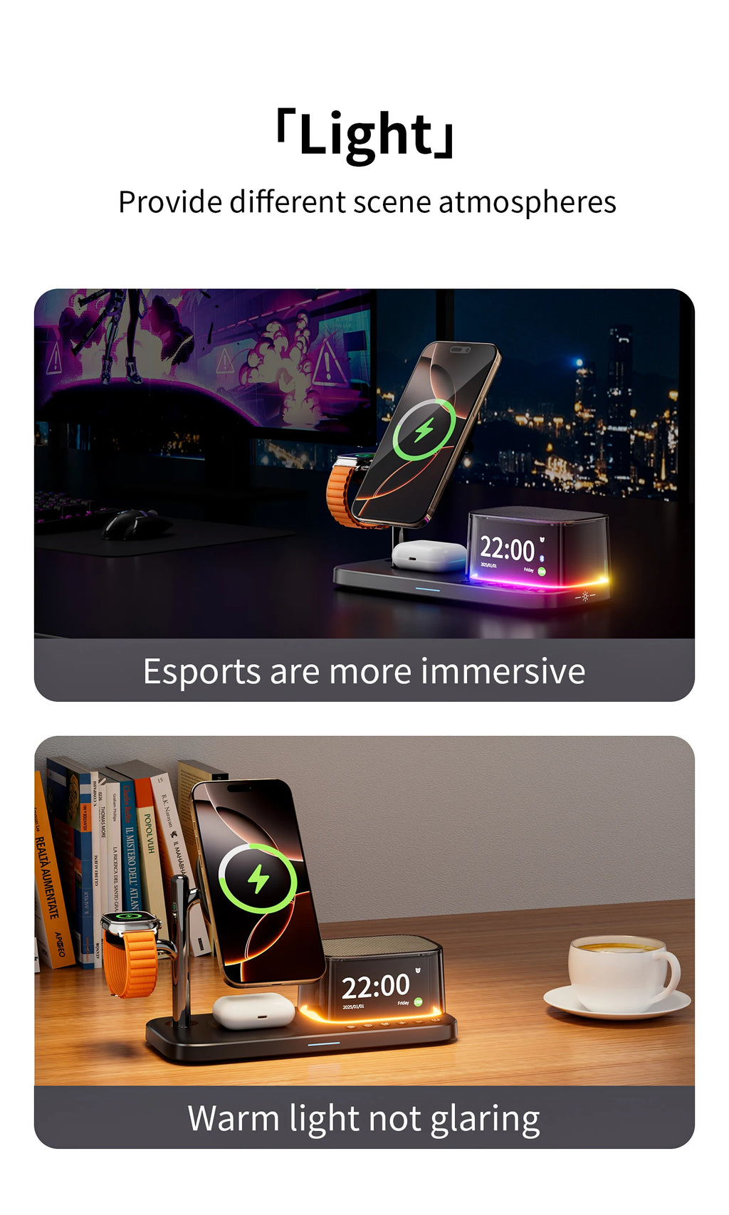 5-in-1 Magnetic Wireless Charger Stand with Speaker - 25W Qi2 Certified Tidesmit