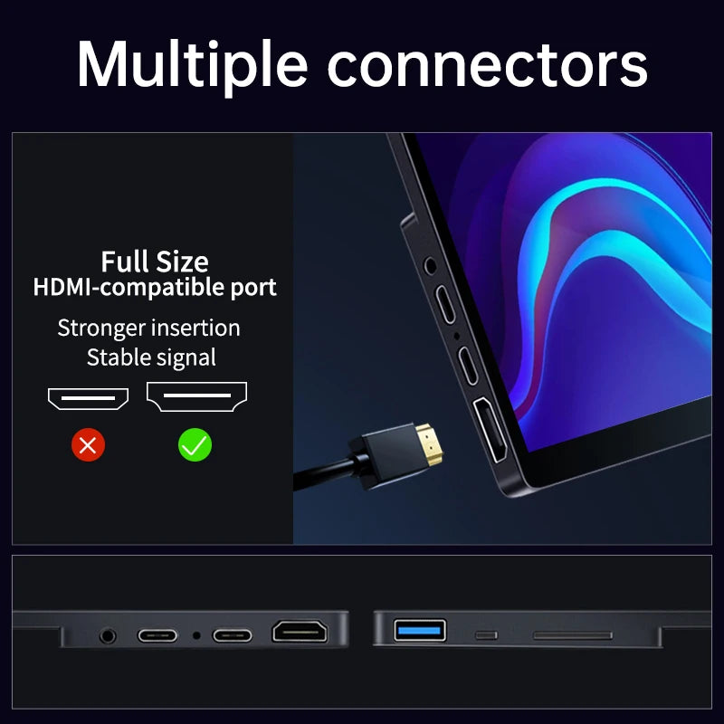 16inch 4K OLED Portable Monitor Touchscreen 16:10 3840*2400p 500Nits Metal Narrow Bezel External Monitor for PS5 Switch Laptop