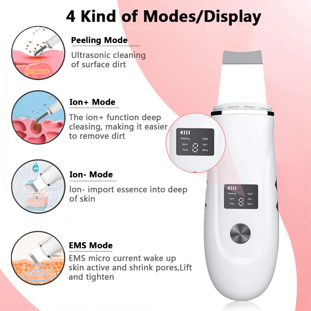 Ultrasonic Face Scrubber - Deep Pore Cleaning & Blackhead Removal Device Scrubs Treatments Tidesmit