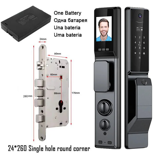 Outdoor Waterproof Lock Wifi Tuya APP Remote Voice Intercom Electronic Door Lock Face Fingerprint Smart Door Lock With Camera