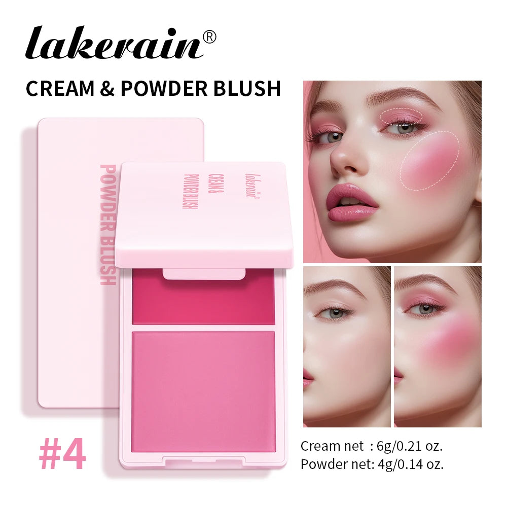 Tidesmit Cream and Powder Blush Palette featuring long-lasting high pigment peach and pink face makeup shades