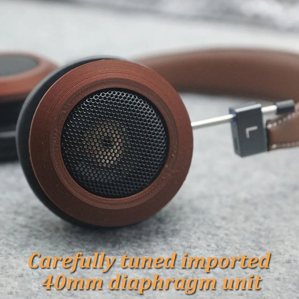 HIFI Retro Open Back Wood Headphones | Wired Studio Monitor - Tidesmit Tidesmit