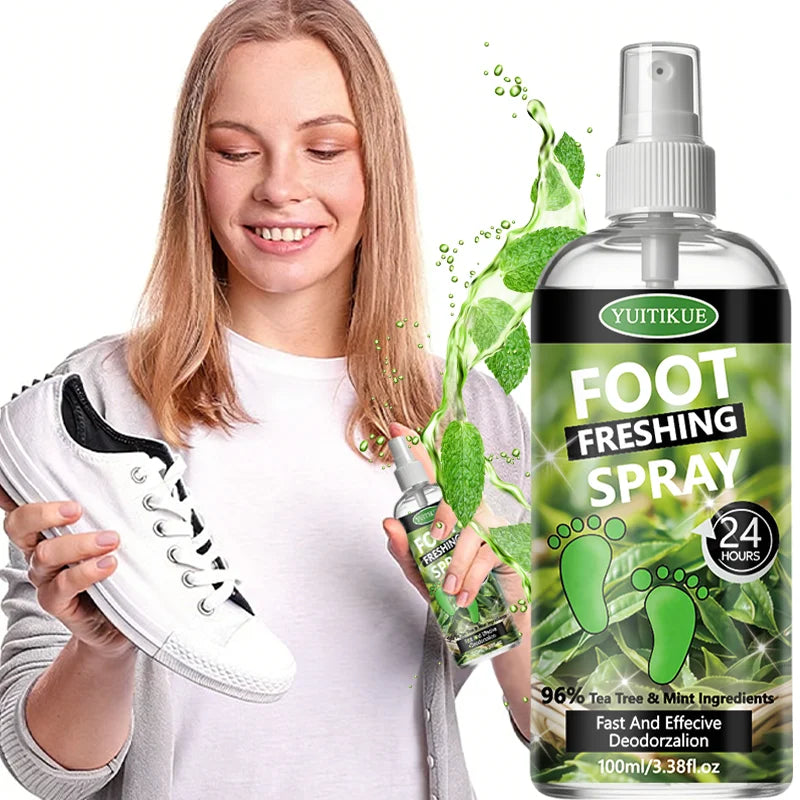 Tidesmit YUITIKUE tea tree foot deodorant spray to eliminate odor and refresh feet and shoes with long-lasting scent