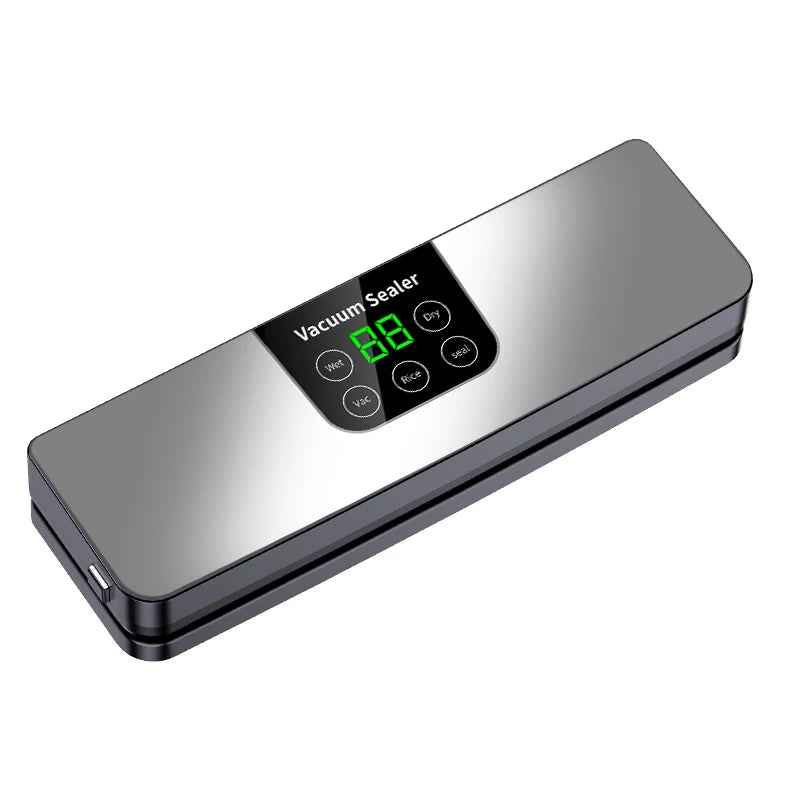 Electric Vacuum Sealer Machine Dry/Wet Food Packaging Seal To Keep Fresh Touch Buttons Digital Display Detachable Cleaning